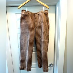 Madewell plaid straight slim Emmett wide-leg crop pants size 31